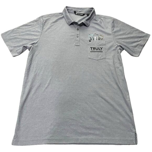 Travis Mathew Side Bet Golf Polo Truly Hard Seltzer Heather Medium Grey Size XL - Picture 2 of 11